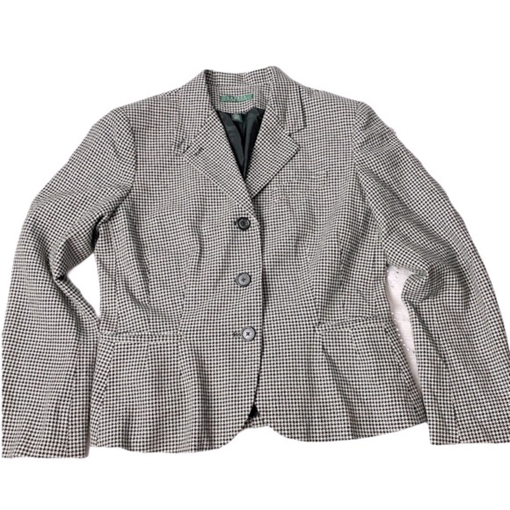 Lauren RL Houndstooth Blazer with pockets size 12 - Picture 2 of 5